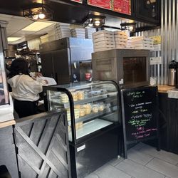 J & M's Pizza & Breakfast - Front area. No line miraculously