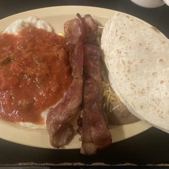 Cast Iron Grill - Huevos Rancheros with plenty of bacon!!! - Breakfast & Brunch Near Me - Lubbock, Texas