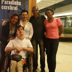 Teatro FashionMall - Com os atores  Mirna Rubim e Cassiano Fernandez