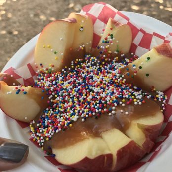 Willowbrook Apple Farm - Delicious caramel apple with sprinkles. - Pick Your Own Farms Near Me - Oak Glen, California Willowbrook Apple Farm - Delicious caramel apple with sprinkles. - Pick Your Own Farms Near Me - Oak Glen, California