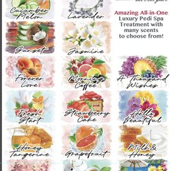 Completed 4 in 1 Luxury Pedi Spa with many elegant scents you can choose from