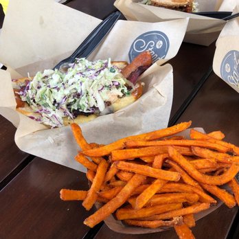 The Stand - American Classics Redefined - Spicy Pastrami Dog and sweet potato fries. - Burgers Near Me - Northridge, California The Stand - American Classics Redefined - Spicy Pastrami Dog and sweet potato fries. - Burgers Near Me - Northridge, California