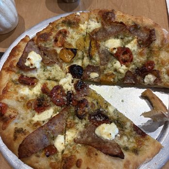Rendezvous Pizza - Basil Pesto pizza added sausage - Pizza Near Me - Oklahoma City, Oklahoma Rendezvous Pizza - Basil Pesto pizza added sausage - Pizza Near Me - Oklahoma City, Oklahoma