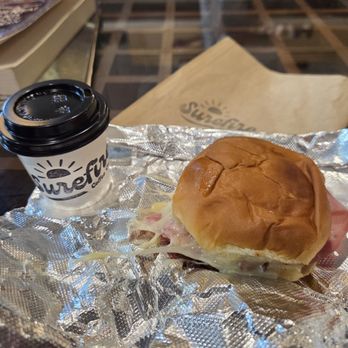 Surefire Coffee - Ham & Cheese sandwich and a wee Cortado - Coffee & Tea Near Me - Nashville, Tennessee Surefire Coffee - Ham & Cheese sandwich and a wee Cortado - Coffee & Tea Near Me - Nashville, Tennessee