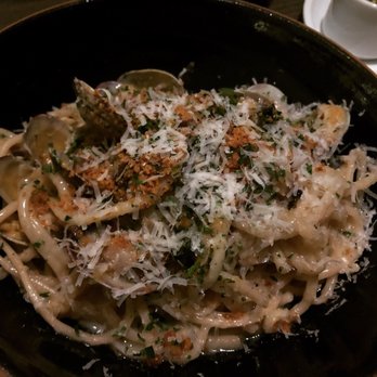 Marisol - Rye bucatini with pancetta and clams - New American Near Me - Chicago, Illinois Marisol - Rye bucatini with pancetta and clams - New American Near Me - Chicago, Illinois