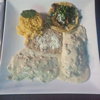Sofias Bar And Grill - 3 plate combo. Taco, rellano and chicken enchilada. - New Mexican Cuisine Near Me - Modesto, California