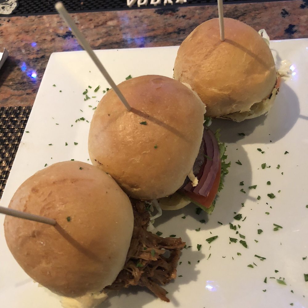 The Tipsy Boar - Slider combo -- pork belly, pulled pork, cheeseburger - New American Near Me - Hollywood, Florida The Tipsy Boar - Slider combo -- pork belly, pulled pork, cheeseburger - New American Near Me - Hollywood, Florida