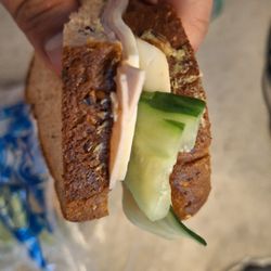 Schreiner's Fine Sausages - Sandwich made using veal bologna and smoked Swiss cheese from Schreiner's