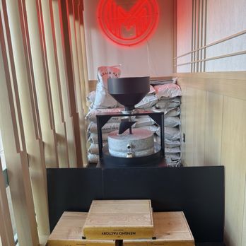 Mensho Ramen - Grain mill display at entrance. - Ramen Near Me - Mesa, Arizona Mensho Ramen - Grain mill display at entrance. - Ramen Near Me - Mesa, Arizona