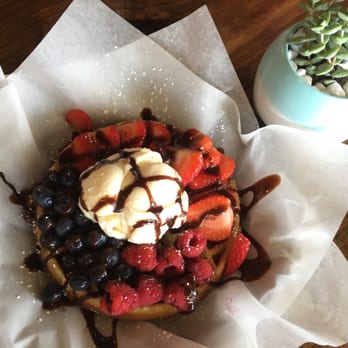 Sucre Cafe - Green coconut waffles - Desserts Near Me - Plano, Texas Sucre Cafe - Green coconut waffles - Desserts Near Me - Plano, Texas