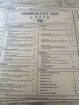 Menu photo 7 Immigrant Son Caffe Ventura, CA