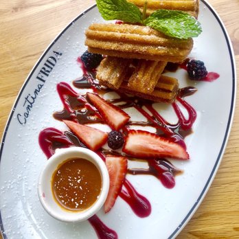 Cantina Frida - Some rather 'long' strawberries and Churros! comp by manager :) - New Mexican Cuisine Near Me - Beverly Hills, California Cantina Frida - Some rather 'long' strawberries and Churros! comp by manager :) - New Mexican Cuisine Near Me - Beverly Hills, California