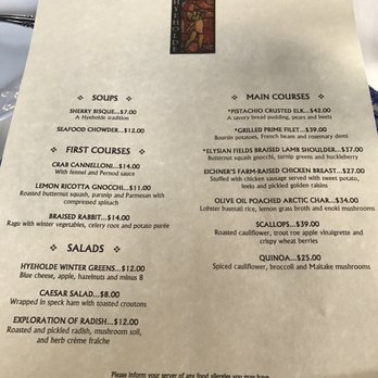 Hyeholde Restaurant - Menu - New American Near Me - Coraopolis, Pennsylvania Hyeholde Restaurant - Menu - New American Near Me - Coraopolis, Pennsylvania
