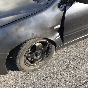 Mike’s Mobile Auto Repair - Do to the subframe and axel broke pushed the tire back along with the fender - Auto Repair Near Me Mike’s Mobile Auto Repair - Do to the subframe and axel broke pushed the tire back along with the fender - Auto Repair Near Me