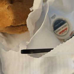 Bagel with 2 cream cheese spreads
