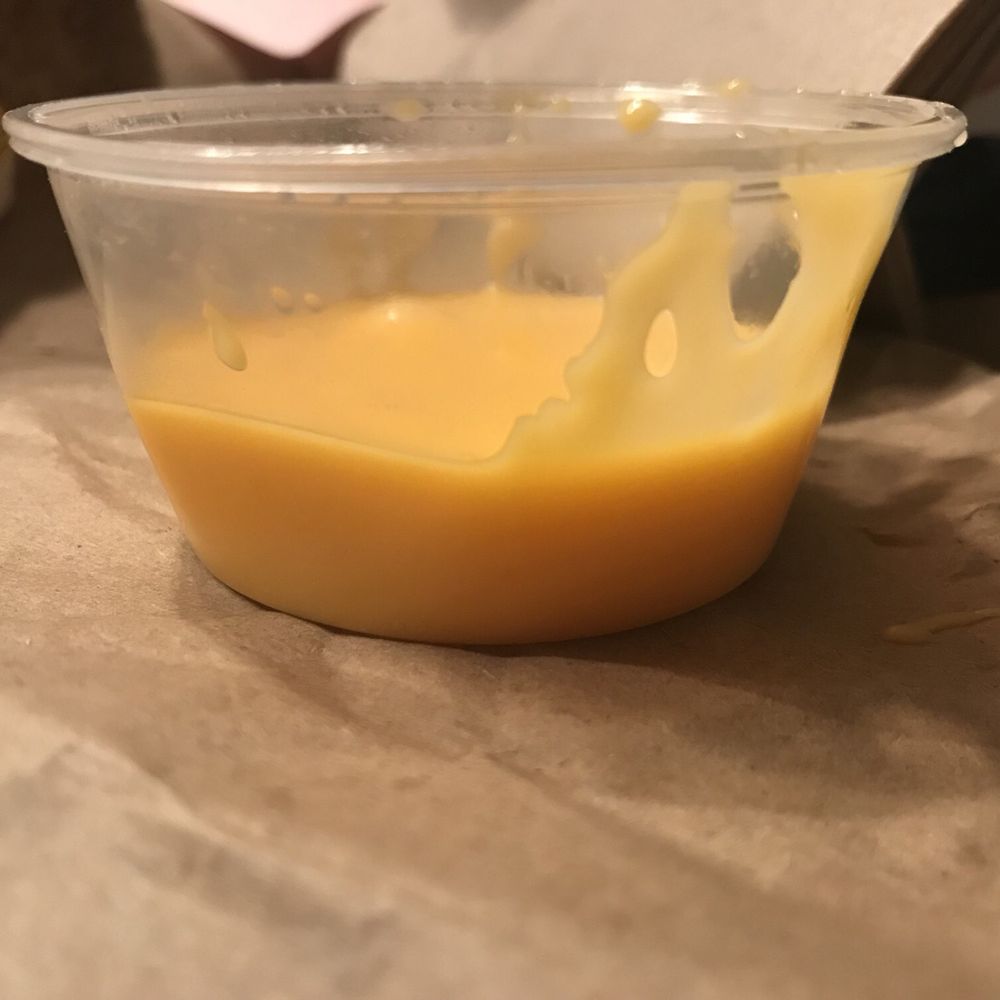 Second time I received a cup of cheese that was less than half full