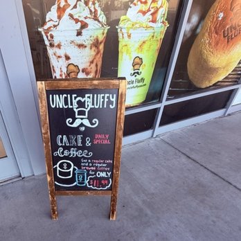 Uncle Fluffy - Front entrance and special written on the board - Desserts Near Me - Riverside, California Uncle Fluffy - Front entrance and special written on the board - Desserts Near Me - Riverside, California