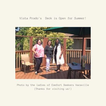 Vista Prado - Vista Prado's deck is open for the summer! - Memory Care Near Me - Vallejo, California Vista Prado - Vista Prado's deck is open for the summer! - Memory Care Near Me - Vallejo, California