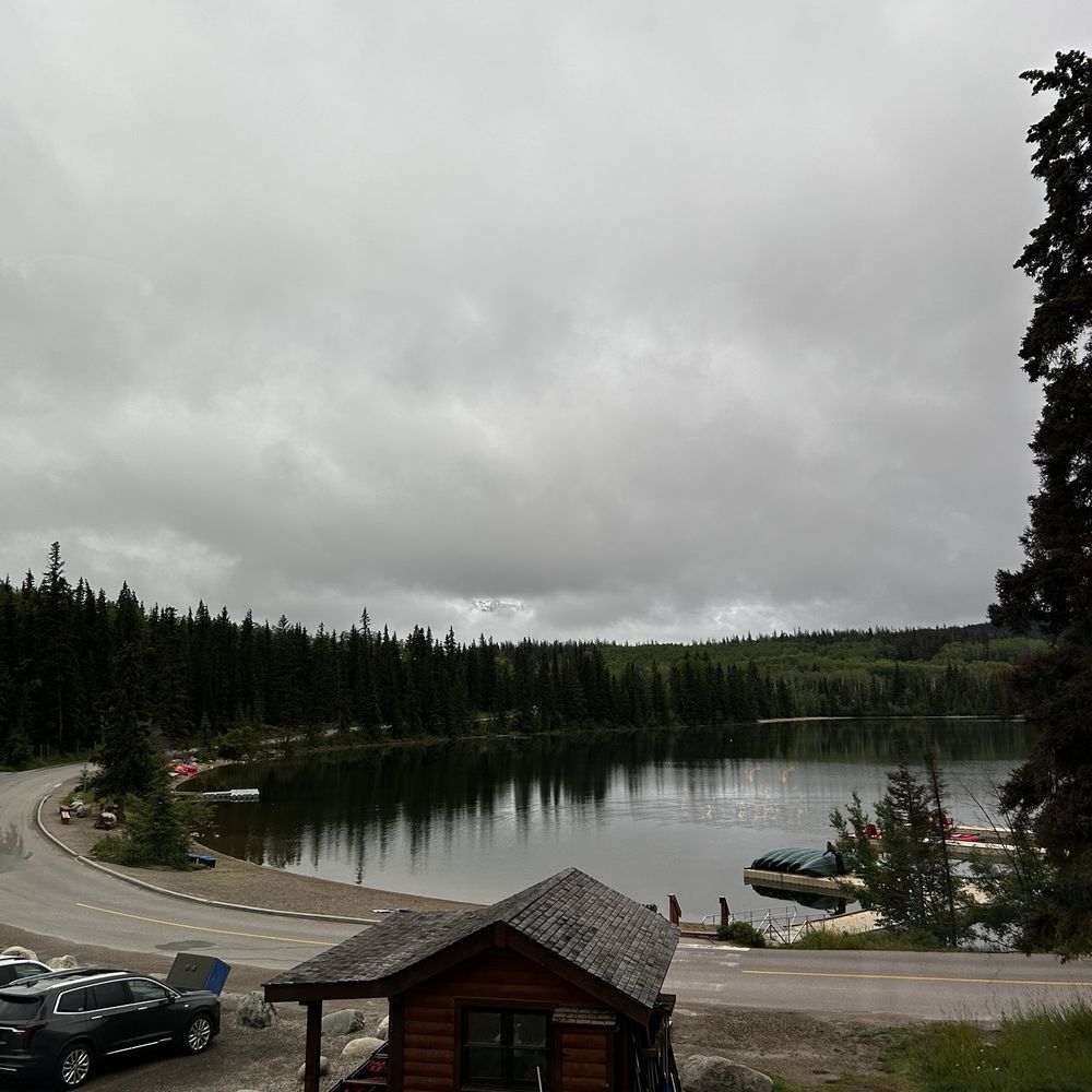 Pyramid Lake Lodge - View from the lobby area - Hotels Near Me - Jasper, British Columbia