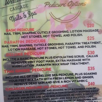 Cascade Nails - Pedi options - Nail Salons Near Me - Renton, Washington Cascade Nails - Pedi options - Nail Salons Near Me - Renton, Washington