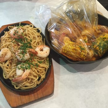 On The Hook - Garlic Noodles with Shrimp
1 lb of Shrimp - All Hooked Up, Mild with Two Corns - Cajun/Creole Near Me - Brea, California On The Hook - Garlic Noodles with Shrimp
1 lb of Shrimp - All Hooked Up, Mild with Two Corns - Cajun/Creole Near Me - Brea, California