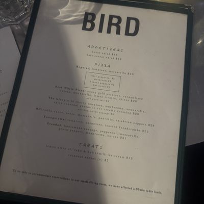 Menu photo 1 Bird Pizzeria Charlotte, NC Menu photo 1 Bird Pizzeria Charlotte, NC