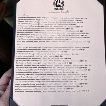 Q's Wine Bar - Menu - Wine Bars Near Me - Carmel, Indiana Q's Wine Bar - Menu - Wine Bars Near Me - Carmel, Indiana