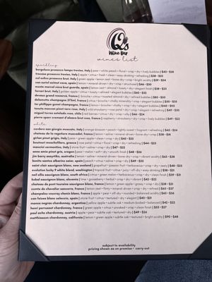 Menu photo 1 Q's Wine Bar Carmel, IN