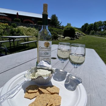 Christopher Jacobs Winery - a plate of crackers and a bottle of wine - Wineries Near Me - Pine Bush, New York Christopher Jacobs Winery - a plate of crackers and a bottle of wine - Wineries Near Me - Pine Bush, New York
