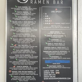 Noods Ramen Bar - Menu - Ramen Near Me - Honolulu, Hawaii Noods Ramen Bar - Menu - Ramen Near Me - Honolulu, Hawaii