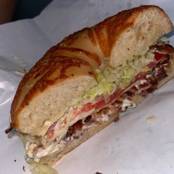 Soho Bagel Company - BLT with garlic cream cheese and swiss