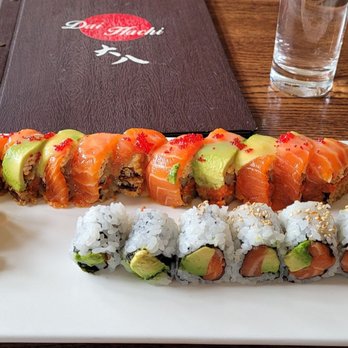 Dai Hachi Sushi - a plate of sushi and a glass of water - Japanese Near Me - New York, New York