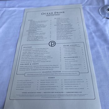 Ocean Prime - Menú. - Seafood Near Me - Tampa, Florida Ocean Prime - Menú. - Seafood Near Me - Tampa, Florida