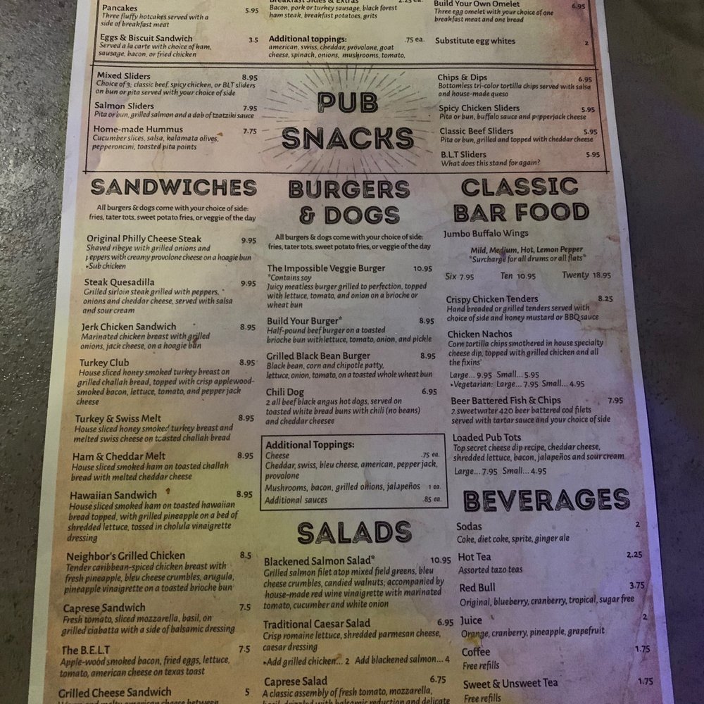 Food menu, March 2019 Food menu, March 2019