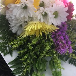 Gerberas, cool green stuff Gerberas, cool green stuff