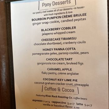 Painted Pony - Dessert menu - New American Near Me - Saint George, Utah Painted Pony - Dessert menu - New American Near Me - Saint George, Utah