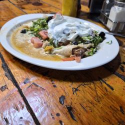 Bucksnort Saloon - Green chile smothered chicken burritoe!