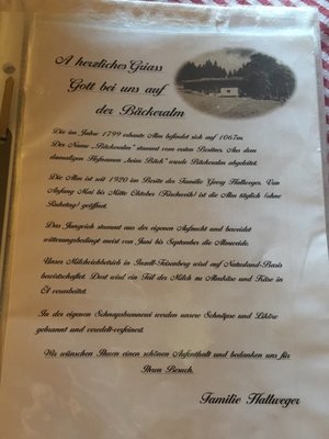 Menu photo 1 Bäckeralm Inzell, BY Menu photo 1 Bäckeralm Inzell, BY