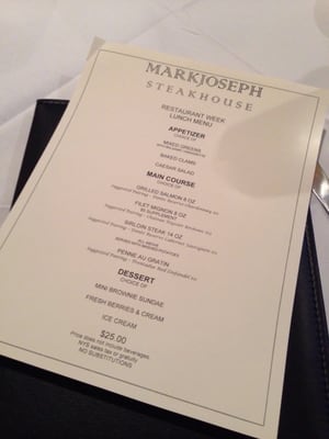 Menu photo 8 MarkJoseph Steakhouse New York, NY Menu photo 8 MarkJoseph Steakhouse New York, NY