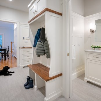 Mitchell Construction Group - entryway with coat rack, sink and mirror - General Contractors Near Me - Medfield, Massachusetts