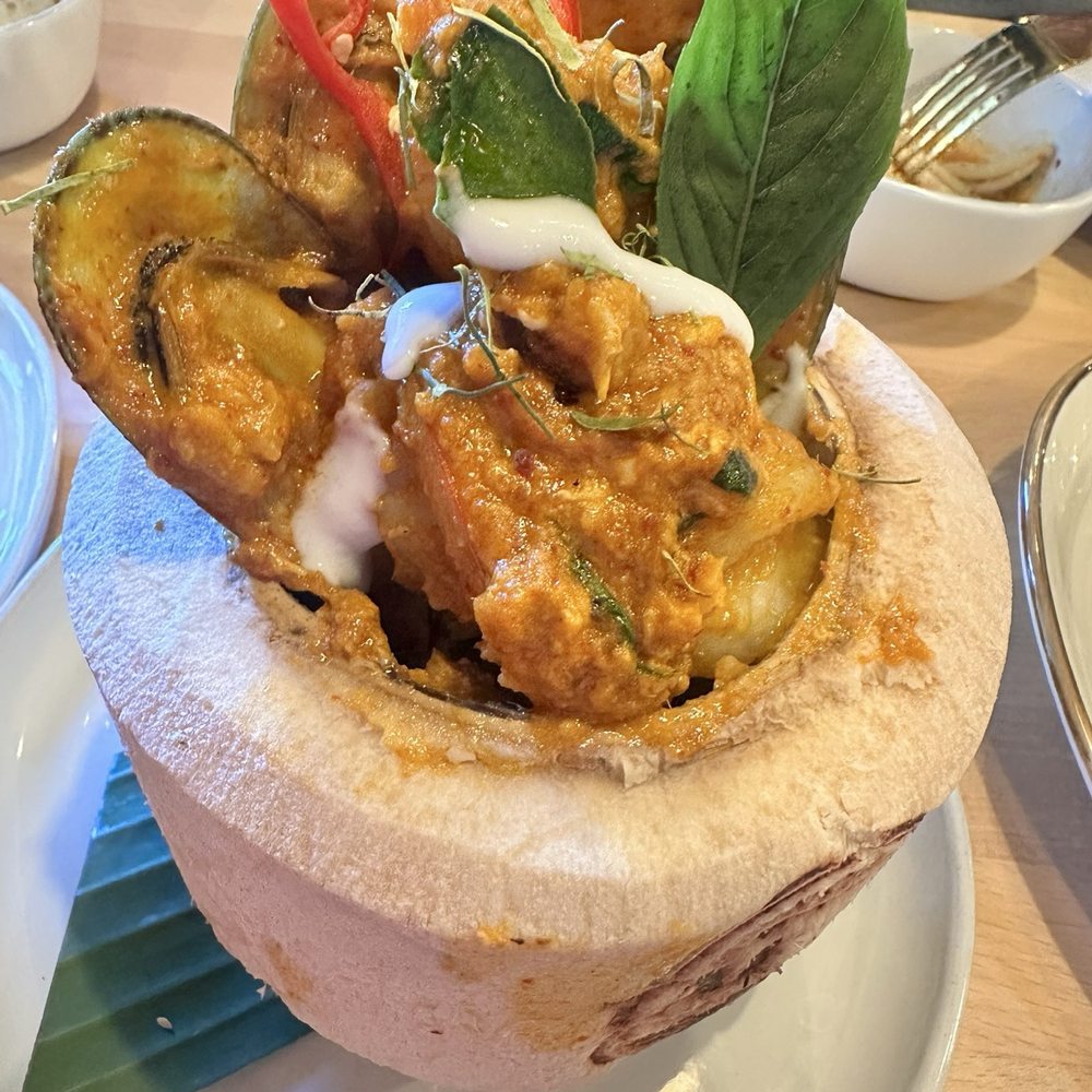 TALAY - Hor Mok Talay (Seafood in Red Curry Custard) - Thai Near Me - Orlando, Florida TALAY - Hor Mok Talay (Seafood in Red Curry Custard) - Thai Near Me - Orlando, Florida