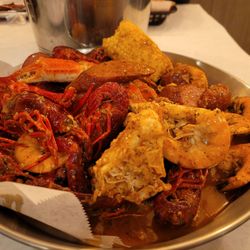 Rusty Crab Daddy - Crawfish boil with crab, shrimp, sausage and potato.