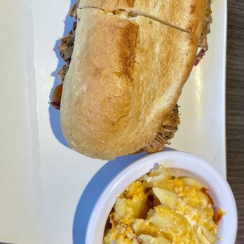 Urban Cookhouse - White BBQ Sandwich w/ Mac & Cheese - New American Near Me - Homewood, Alabama Urban Cookhouse - White BBQ Sandwich w/ Mac & Cheese - New American Near Me - Homewood, Alabama