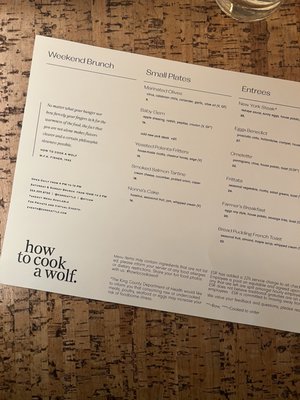 Menu photo 3 How to Cook a Wolf Seattle, WA