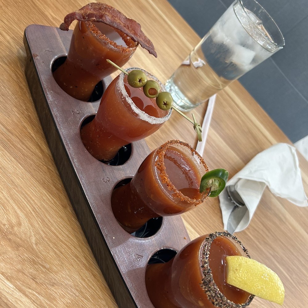 Broken Yolk Cafe - Bloody Mary Flight - American Near Me - Phoenix, Arizona Broken Yolk Cafe - Bloody Mary Flight - American Near Me - Phoenix, Arizona