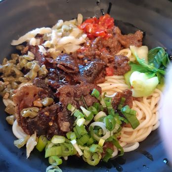 Jin’s Mi-Fen - My usual order - beef jerky Chinese style with tons of veg and spicy. THE BEST! - Chinese Near Me - Markham, Ontario