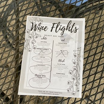 Fountain Hill Winery & Vineyard - Flight Menu - Wine Tasting Room Near Me - Delano, Minnesota Fountain Hill Winery & Vineyard - Flight Menu - Wine Tasting Room Near Me - Delano, Minnesota