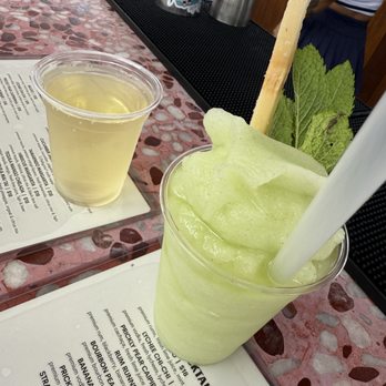 Bayside Marketplace - Frozen mojito and Pinot Grigio at the entry bar - Shopping Centers Near Me - Miami, Florida