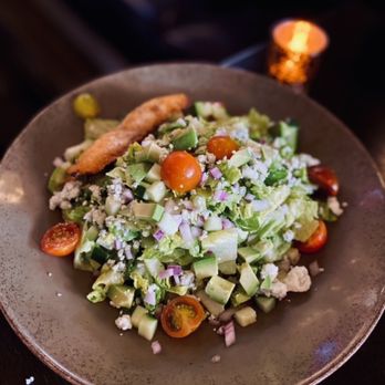 Bosscat Kitchen & Libations - Simple chopped salad with blue cheese, avocados, onions and optional side of salmon - Bars Near Me - Orange, California