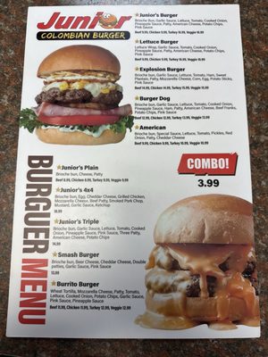 Menu photo 3 Junior Colombian Burger Orlando, FL
